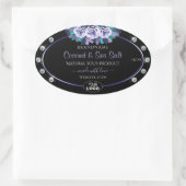Logo "Black Blue Product Packaging Labels Diamonds Ovaler Aufkleber (Tasche)