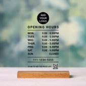 Logo "Black Business Opening Hours" - Code Acrylschild (Neutral)