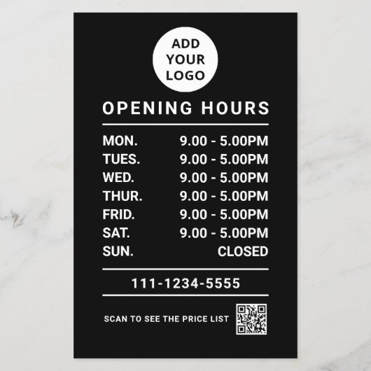 Logo "Black Business Opening Hours" - Code Flyer (Hinten)