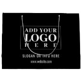 Logo | Black Company Minimalistisch Modern Große Geschenktüte (Rückseite)