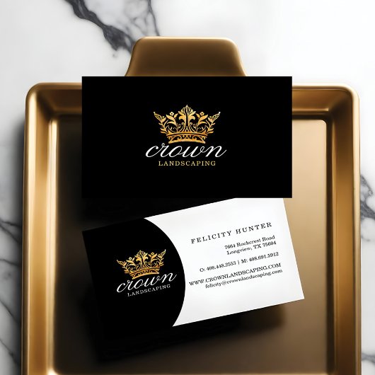 Logo "Black & Gold Royal Floral & Foliage Crown" Visitenkarte