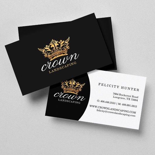 Logo "Black & Gold Royal Floral & Foliage Crown" Visitenkarte