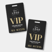 Logo Black Gold VIP Event Ausweis (Vorder- & Rückseite)