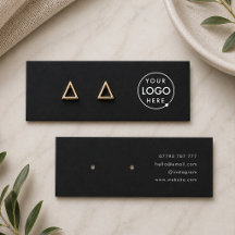 Logo Black Study Earring Juwelier Display Card