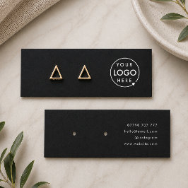 Logo Black Study Earring Juwelier Display Card Mini Visitenkarte
