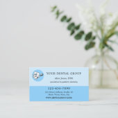 Logo Blue Dentin Termination Business Card Terminkarte (Stehend Vorderseite)