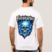 Logo "Blue Fire Skull" T-Shirt (Rückseite)