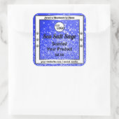 Logo "Blue Glitzer Sparkling Stars" Quadratischer Aufkleber (Tasche)