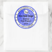 Logo "Blue Glitzer Sparkling Stars" Runder Aufkleber (Tasche)