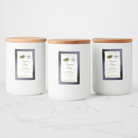 Logo "Blue Glitzer White Gold Product Label Ladybu Lebensmitteletikett (Flaschen)