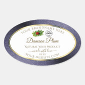 Logo "Blue Glitzer White Gold Product Label Ladybu Ovaler Aufkleber (Vorderseite)