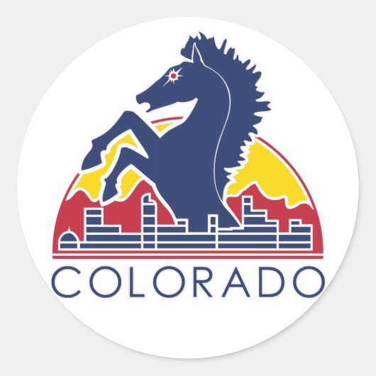 Logo "Blue Horse Colorado" Runder Aufkleber (Vorderseite)