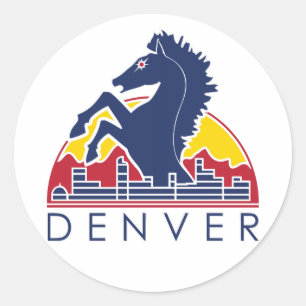 Logo "Blue Horse Denver" Runder Aufkleber