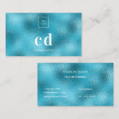 Logo Blue Ocean Metallic Monogramm Visitenkarte (Vorne/Hinten)