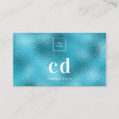 Logo Blue Ocean Metallic Monogramm Visitenkarte (Vorderseite)