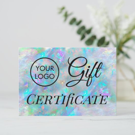 Logo Blue Opal Geschenkgutschein (Stehend Vorderseite)