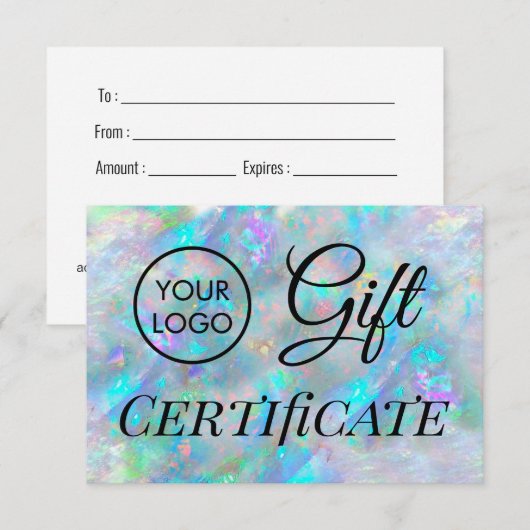 Logo Blue Opal Geschenkgutschein (Vorne/Hinten)