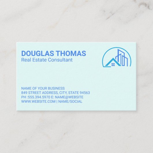 Logo "Blue Real Anwesen House" Visitenkarte (Vorderseite)