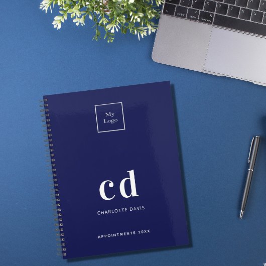 Logo-Blue-White-Monogram-Initialen 2026 Planer