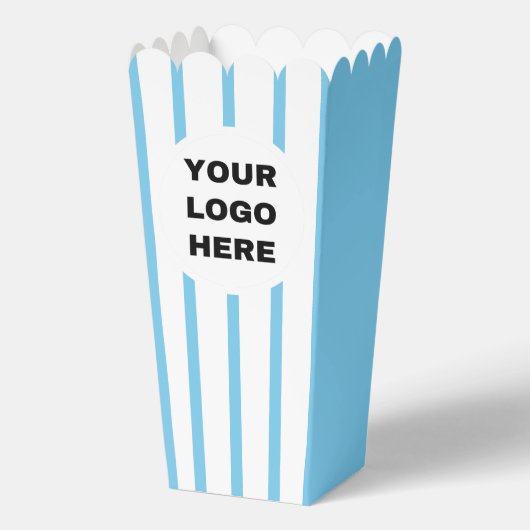 Logo "Blue & White Strip" für Filme "Popcorn" Geschenkschachtel (Rückseite)