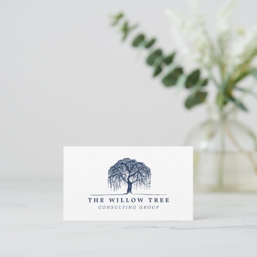 Logo "Blue Willow Tree" Visitenkarte (Stehend Vorderseite)