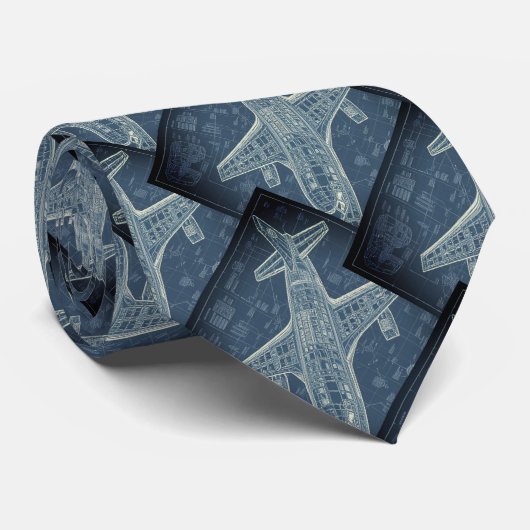 Logo-Blueprints für das Pilotprogramm "Fun Airplan Krawatte (Gerollt)