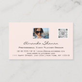 Logo-Blush für Event-Planner-Couch QrCode-Foto Visitenkarte (Rückseite)
