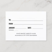 Logo Blush Pink Geschenkgutschein Visitenkarte (Rückseite)