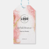 Logo Blush Pink Gold Agate typography hair makeup  Geschenkanhänger (Rückseite)