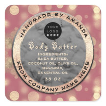 Logo Body Balm Butter Cosmetic Gold Confetti Blus