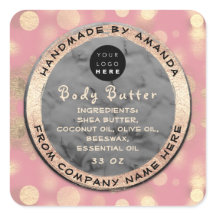 Logo Body Balm Butter Cosmetic Gold Confetti Grau
