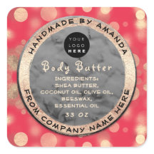Logo Body Balm Butter Cosmetic Gold Confetti Rose