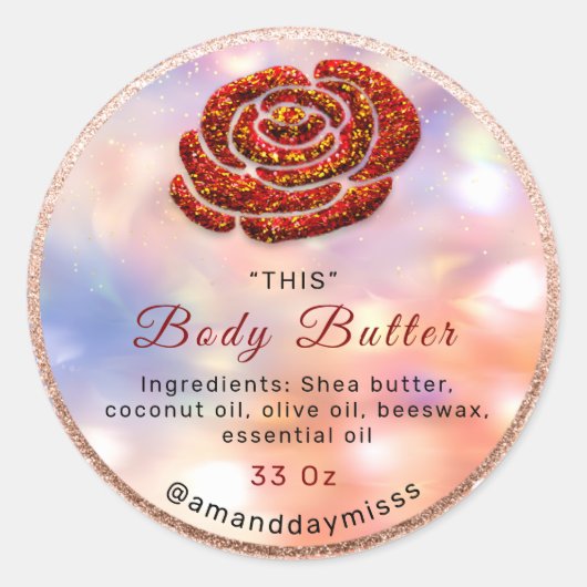 Logo Body Oil Balm Kosmetik Verpackung Wellness Runder Aufkleber (Vorderseite)