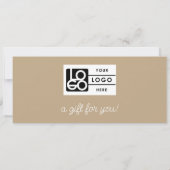 Logo Boho Beige Schrift Modernes Geschenkzertifika (Rückseite)