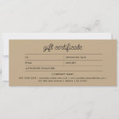 Logo Boho Beige Schrift Modernes Geschenkzertifika (Vorderseite)