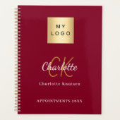 Logo-Bordeaux-Gold-Monogramm-Geschäft 2026 Planer (Vorderseite)