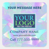 Logo, Botschaft, Geschäftswerbung, unscheinbares D Quadratischer Aufkleber (Vorderseite)