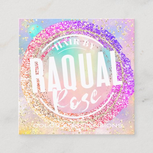 Logo-Boutique Shop-Glitzer Logo-Logo Quadratische Visitenkarte (Vorderseite)