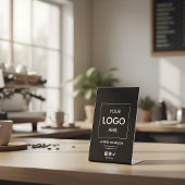 Logo-Branding für das Business-Black Pedestal Sockelschild