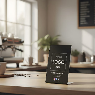 Logo-Branding für das Business-Black Pedestal Sockelschild