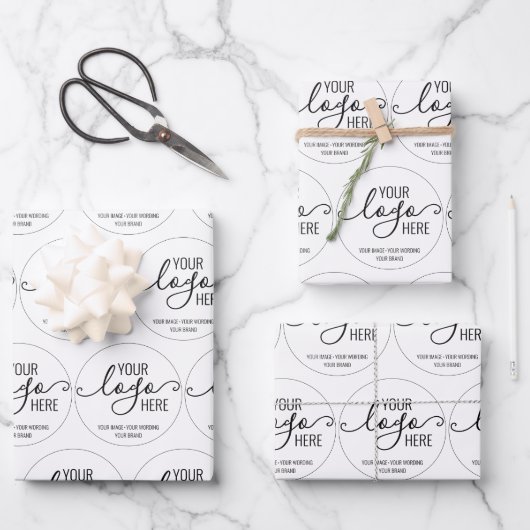 Logo-Branding für Ihr Unternehmen Geschenkpapier Set (Vorderseite)