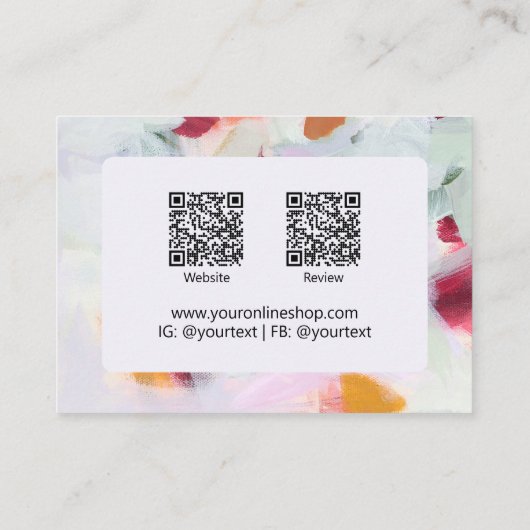 Logo-Branding für kleine Unternehmen abstrakter Ar Visitenkarte (Rückseite)