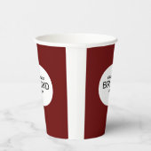 Logo-Branding für Minimalistische Maroon-Rot Pappbecher (Rechts)