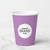 Logo-Branding für Unternehmen Minimalistisch Lila Pappbecher (Rückseite)