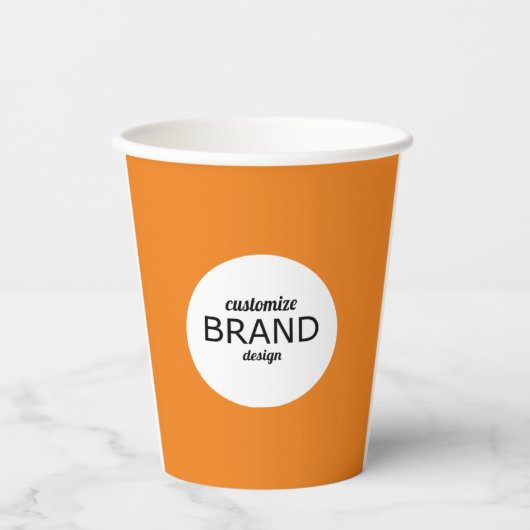 Logo-Branding für Unternehmen Minimalistisch Orang Pappbecher (Vorderseite)