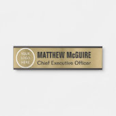 Logo "Brushed Antique Gold Look Office" Türschild (Vorderseite )