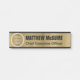 Logo "Brushed Antique Gold Look Office" Türschild