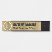 Logo "Brushed Antique Gold Look Office" Türschild (Vorderseite )