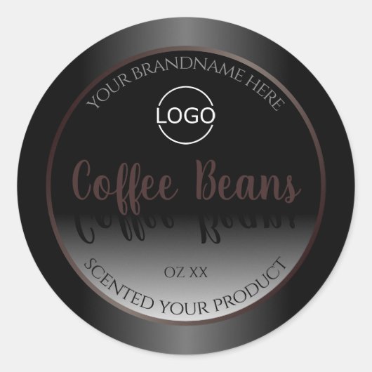 Logo "Burgundy Frame" für schwarze und weiße Produ Runder Aufkleber (Vorderseite)