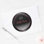 Logo "Burgundy Frame" für schwarze und weiße Produ Runder Aufkleber (Umschlag)